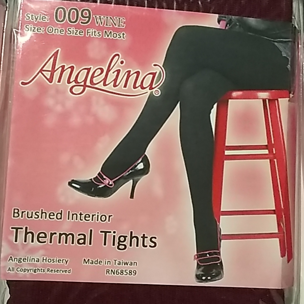 2 (PAIRS) Angelina Fleece Brushed Thermal Tights - Picture 3 of 5